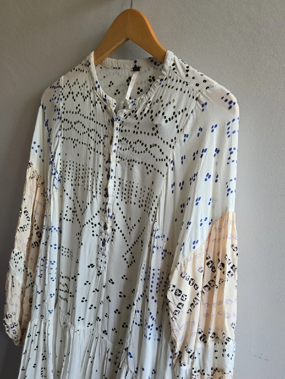 Free People Boho Long Sleeved Shibori Tunic XS - Picture 2 of 7